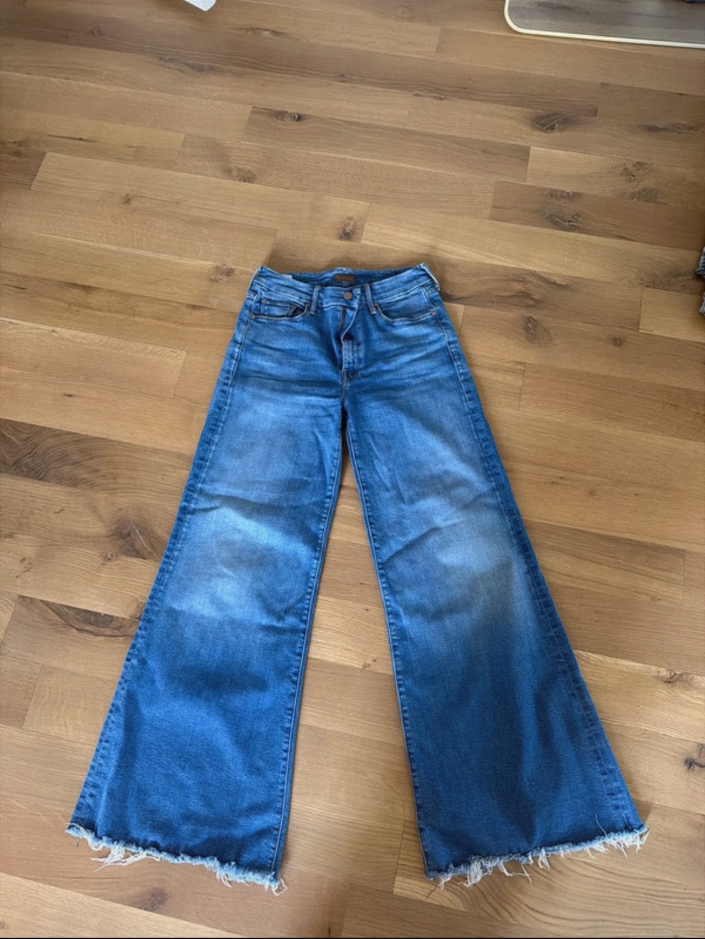 The Roller Fray Mother Denim Jeans 27 Waist Wide Leg - Picture 4 of 8